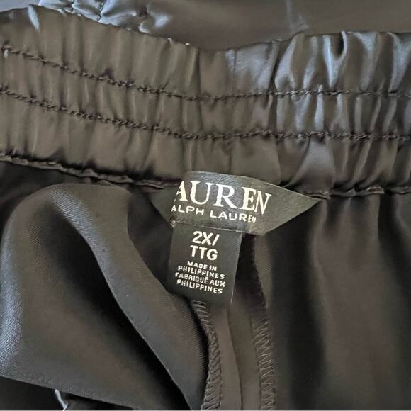 Lauren Ralph Lauren Satin Charmeuse Wide Leg Drawcord Pants Plus Size NEW 2X - Picture 9 of 9